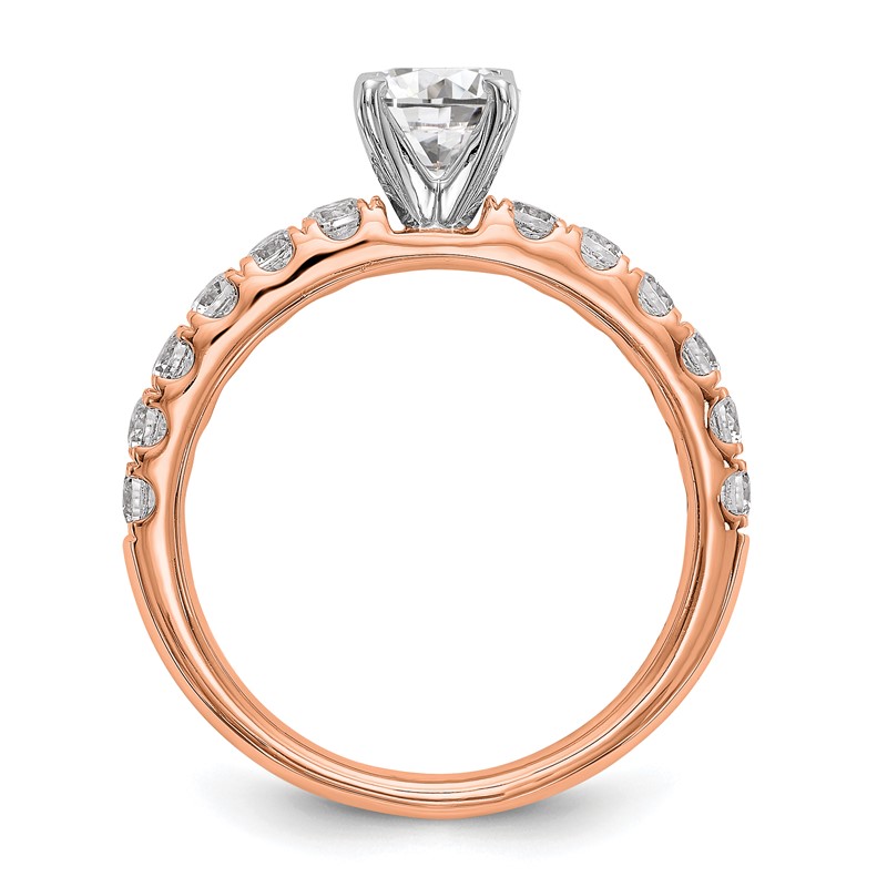 True Origin 14K Rose Gold 5/8 carat Lab Grown Diamond VS  D E F  Semi Mount Peg Set Ring