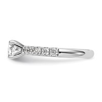 True Origin 14K White Gold 0.62 Carat Lab Grown Diamond VS+ F+ Semi-Mount Peg Set Engagement Ring view 3