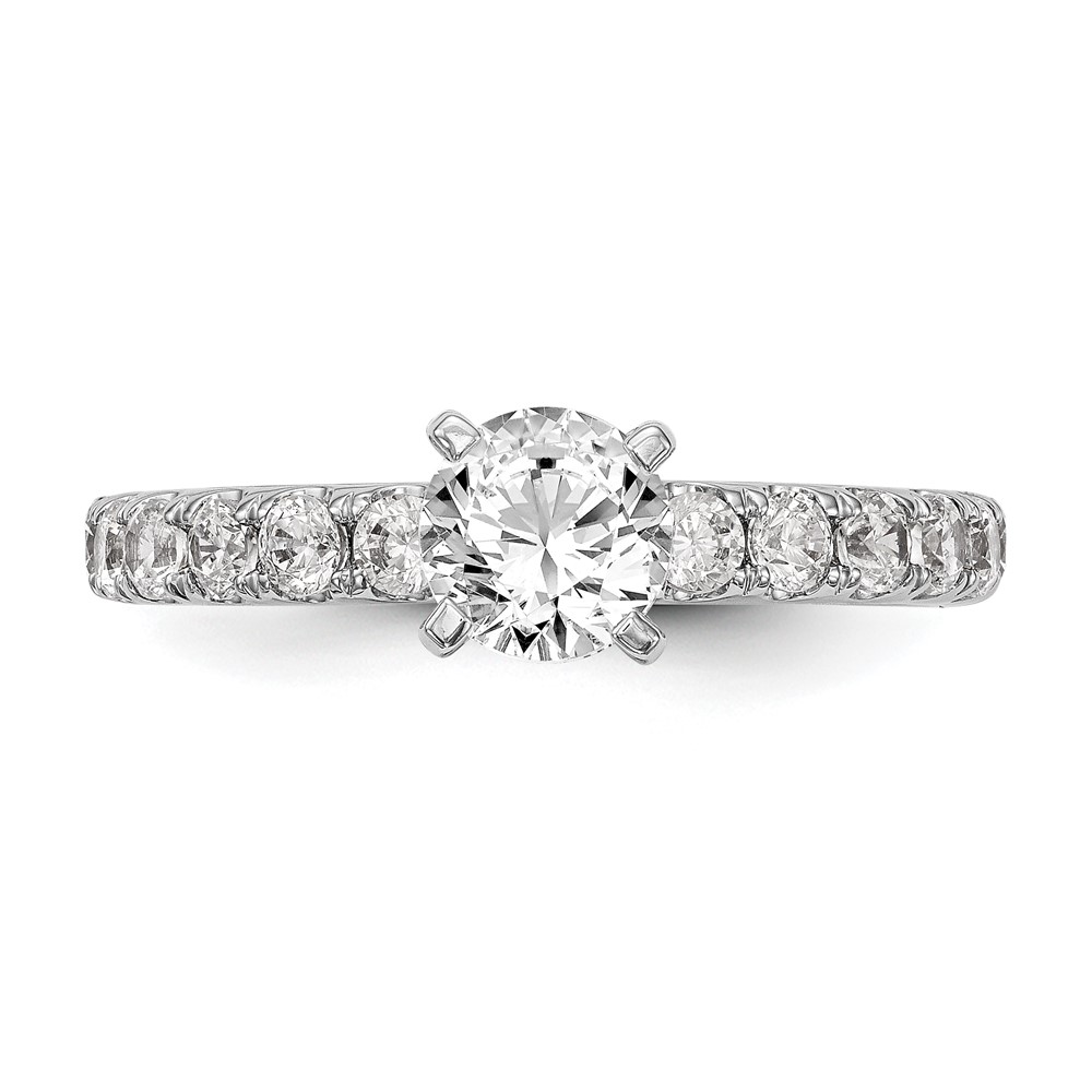 True Origin 14K White Gold 5/8 carat Lab Grown Diamond VS  D E F  Semi Mount Peg Set Ring (RM2927E-060-WLD)