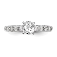 True Origin 14K White Gold 0.62 Carat Lab Grown Diamond VS+ F+ Semi-Mount Peg Set Engagement Ring view 4