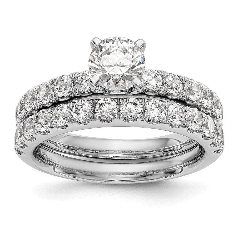 True Origin 14K White Gold 5/8 carat Lab Grown Diamond VS  D E F  Semi Mount Peg Set Ring (RM2927E-060-WLD)
