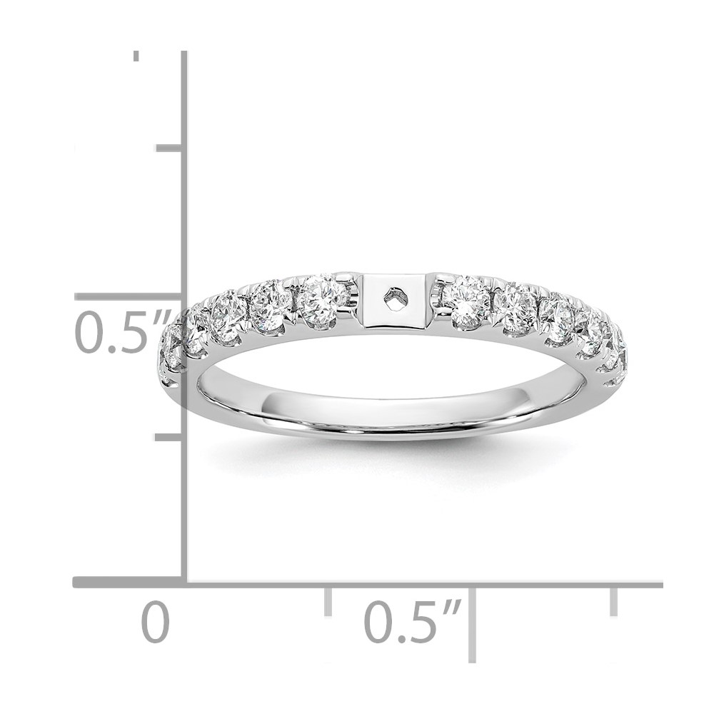 True Origin 14K White Gold 5/8 carat Lab Grown Diamond VS  D E F  Semi Mount Peg Set Ring (RM2927E-060-WLD)