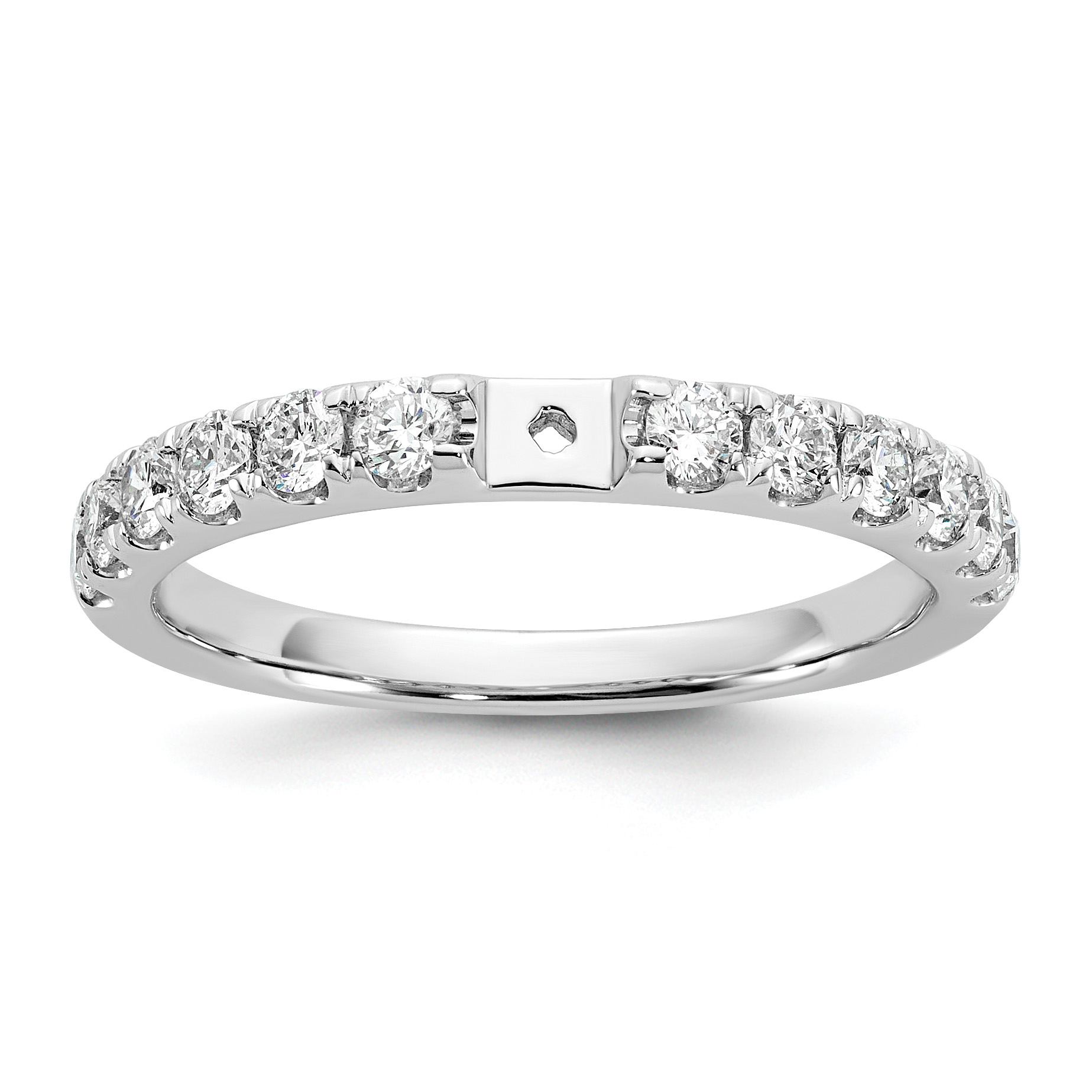 True Origin 14K White Gold 5/8 carat Lab Grown Diamond VS  D E F  Semi Mount Peg Set Ring (RM2927E-060-WLD)
