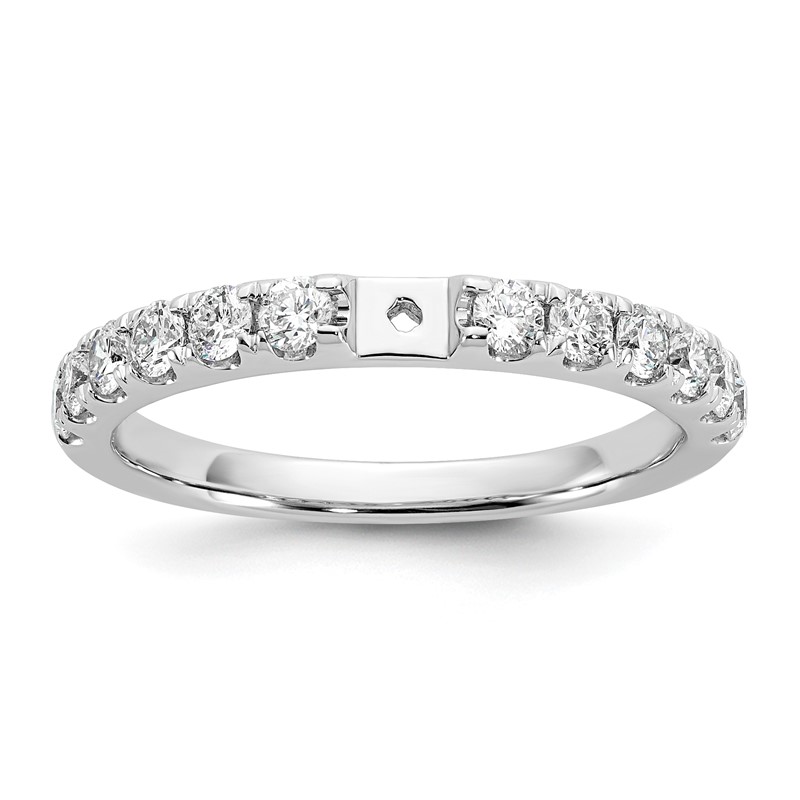 True Origin 14K White Gold 5/8 carat Lab Grown Diamond VS  D E F  Semi Mount Peg Set Ring