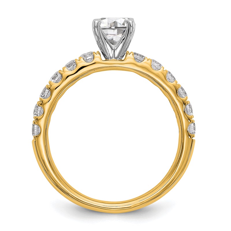 True Origin 14K 5/8 carat Lab Grown Diamond VS  D E F  Semi Mount Peg Set Ring