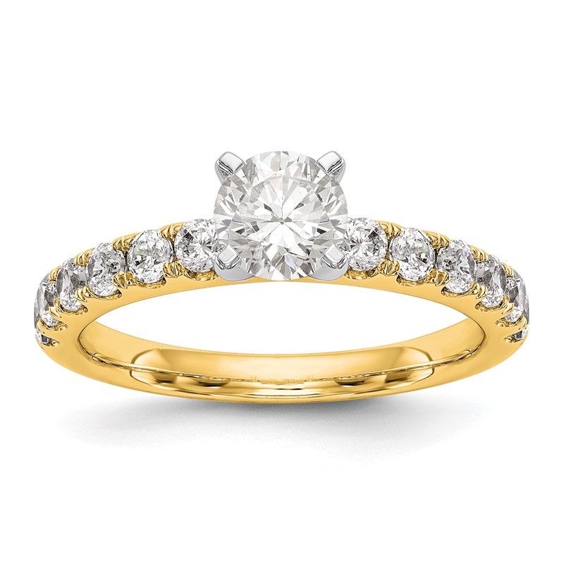 True Origin 14K 5/8 carat Lab Grown Diamond VS  D E F  Semi Mount Peg Set Ring