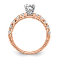 True Origin 14K Rose Gold 0.75 Carat Lab Grown Diamond VS+ F+ Semi-Mount Peg Set Engagement Ring view 2