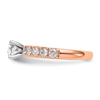 True Origin 14K Rose Gold 0.75 Carat Lab Grown Diamond VS+ F+ Semi-Mount Peg Set Engagement Ring view 3