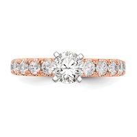 True Origin 14K Rose Gold 0.75 Carat Lab Grown Diamond VS+ F+ Semi-Mount Peg Set Engagement Ring view 4