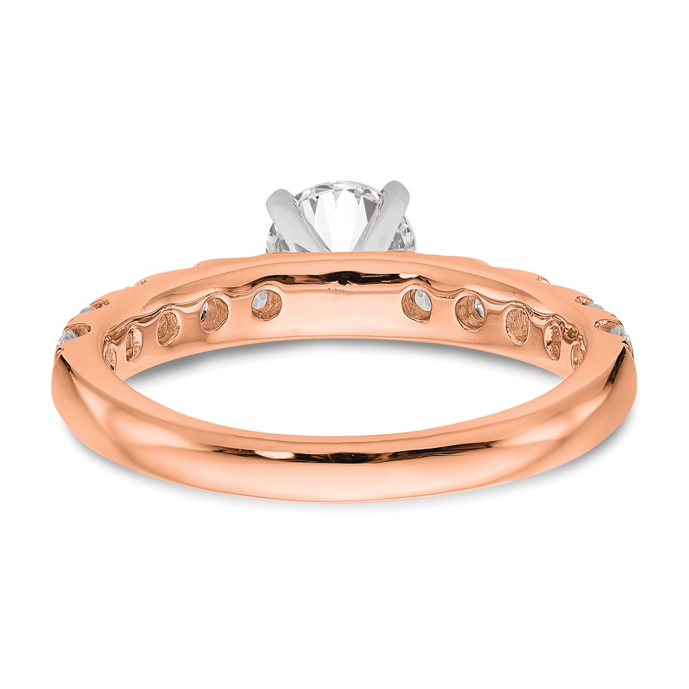 True Origin 14K Rose Gold 3/4 carat Lab Grown Diamond VS  D E F  Semi Mount Peg Set Ring (RM2927E-070-RLD)