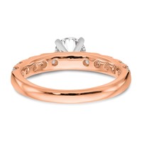 True Origin 14K Rose Gold 0.75 Carat Lab Grown Diamond VS+ F+ Semi-Mount Peg Set Engagement Ring view 5