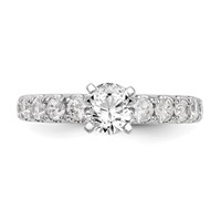 14K White Gold 0.75 Carat Lab Grown Diamond VS SI+ G+ Semi Mount Peg Set Engagement Ring view 5