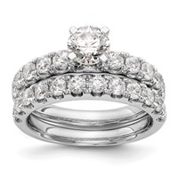 14K White Gold 0.75 Carat Lab Grown Diamond VS SI+ G+ Semi Mount Peg Set Engagement Ring view 3
