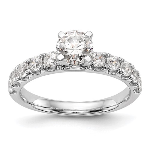 14k White Gold 3/4 carat Lab Grown Diamond VS/SI+ G+ Semi Mount Peg Set Engagement Ring