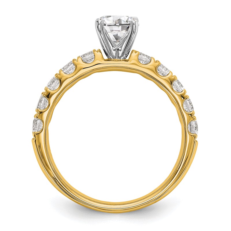 True Origin 14K 3/4 carat Lab Grown Diamond VS  D E F  Semi Mount Peg Set Ring