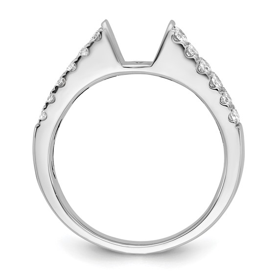 14K White Gold 2-Row Peg Set 5/8 carat Diamond Semi-mount Engagement Ring