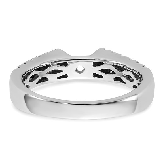 14K White Gold 2-Row Peg Set 5/8 carat Diamond Semi-mount Engagement Ring