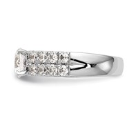 14K White Gold 1.38 Carat Lab Grown Diamond VS SI+ G+ Semi-Mount Peg Set Engagement Ring view 3