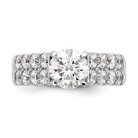 14K White Gold 1.38 Carat Lab Grown Diamond VS SI+ G+ Semi-Mount Peg Set Engagement Ring view 5