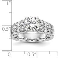 14K White Gold 1.38 Carat Lab Grown Diamond VS SI+ G+ Semi-Mount Peg Set Engagement Ring view 4