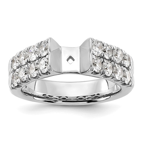 14K White Gold 1.38 Carat Lab Grown Diamond VS SI+ G+ Semi-Mount Peg Set Engagement Ring