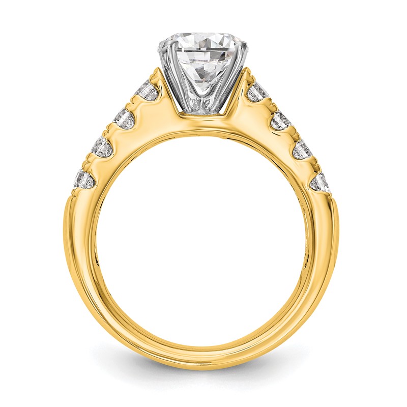 14k 1 3/8 carat Lab Grown Diamond VS/SI+ G+ Semi-Mount Peg Set Engagement Ring