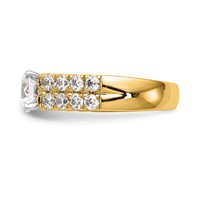 14K Yellow Gold 1.38 Carat Lab Grown Diamond VS SI+ G+ Semi-Mount Peg Set Engagement Ring view 3