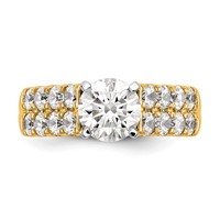 14K Yellow Gold 1.38 Carat Lab Grown Diamond VS SI+ G+ Semi-Mount Peg Set Engagement Ring view 4