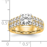14K Yellow Gold 1.38 Carat Lab Grown Diamond VS SI+ G+ Semi-Mount Peg Set Engagement Ring view 5