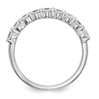 14K White Gold 0.75 Carat Lab Grown Diamond VS SI+ G+ Complete Wedding Band view 2