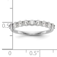 14K White Gold 0.75 Carat Lab Grown Diamond VS SI+ G+ Complete Wedding Band view 3