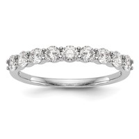 14K White Gold 0.75 Carat Lab Grown Diamond VS SI+ G+ Complete Wedding Band view 1