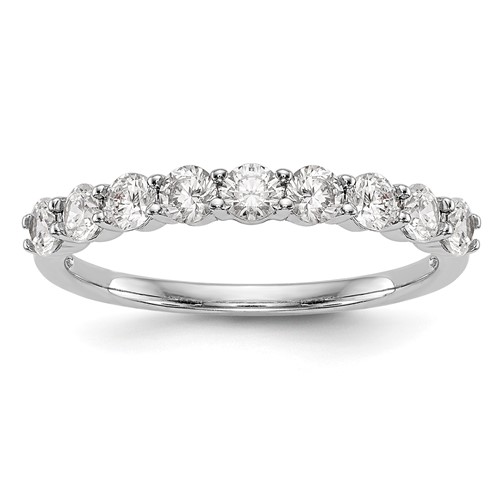 14K White Gold 0.75 Carat Lab Grown Diamond VS SI+ G+ Complete Wedding Band