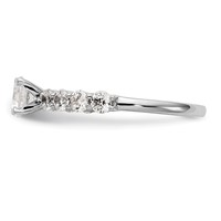 14K White Gold 0.75 Carat Lab Grown Diamond VS SI+ G+ Semi Mount Peg Set Engagement Ring view 2