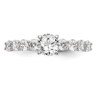 14K White Gold 0.75 Carat Lab Grown Diamond VS SI+ G+ Semi Mount Peg Set Engagement Ring view 5