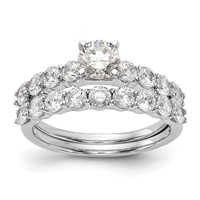 14K White Gold 0.75 Carat Lab Grown Diamond VS SI+ G+ Semi Mount Peg Set Engagement Ring view 4