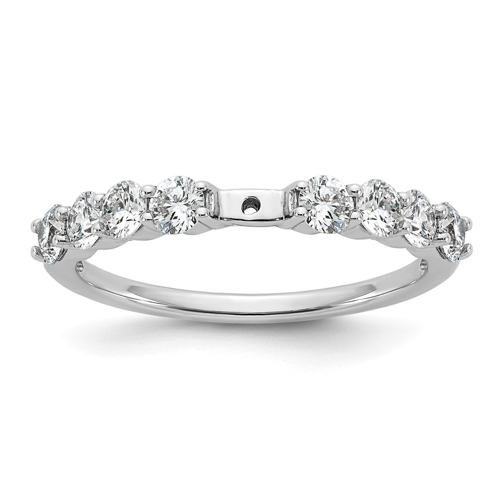 14K White Gold 0.75 Carat Lab Grown Diamond VS SI+ G+ Semi Mount Peg Set Engagement Ring