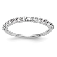 14K White Gold 0.38 Carat Lab Grown Diamond VS SI+ G+ Complete Wedding Band view 1