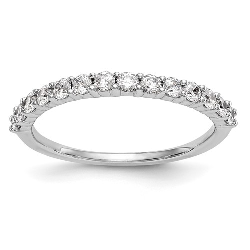 14K White Gold 0.38 Carat Lab Grown Diamond VS SI+ G+ Complete Wedding Band