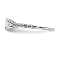 14K White Gold 0.38 Carat Lab Grown Diamond VS SI+ G+ Semi Mount Peg Set Engagement Ring view 4