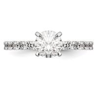 14K White Gold 0.38 Carat Lab Grown Diamond VS SI+ G+ Semi Mount Peg Set Engagement Ring view 5