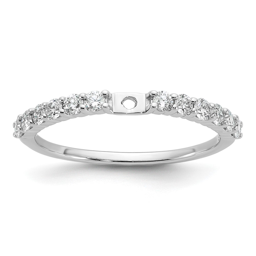 14K White Gold 0.38 Carat Lab Grown Diamond VS SI+ G+ Semi Mount Peg Set Engagement Ring
