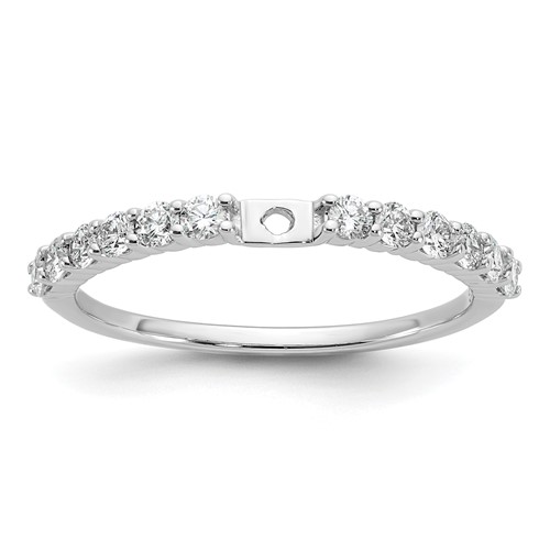 14K White Gold 0.38 Carat Lab Grown Diamond VS SI+ G+ Semi Mount Peg Set Engagement Ring