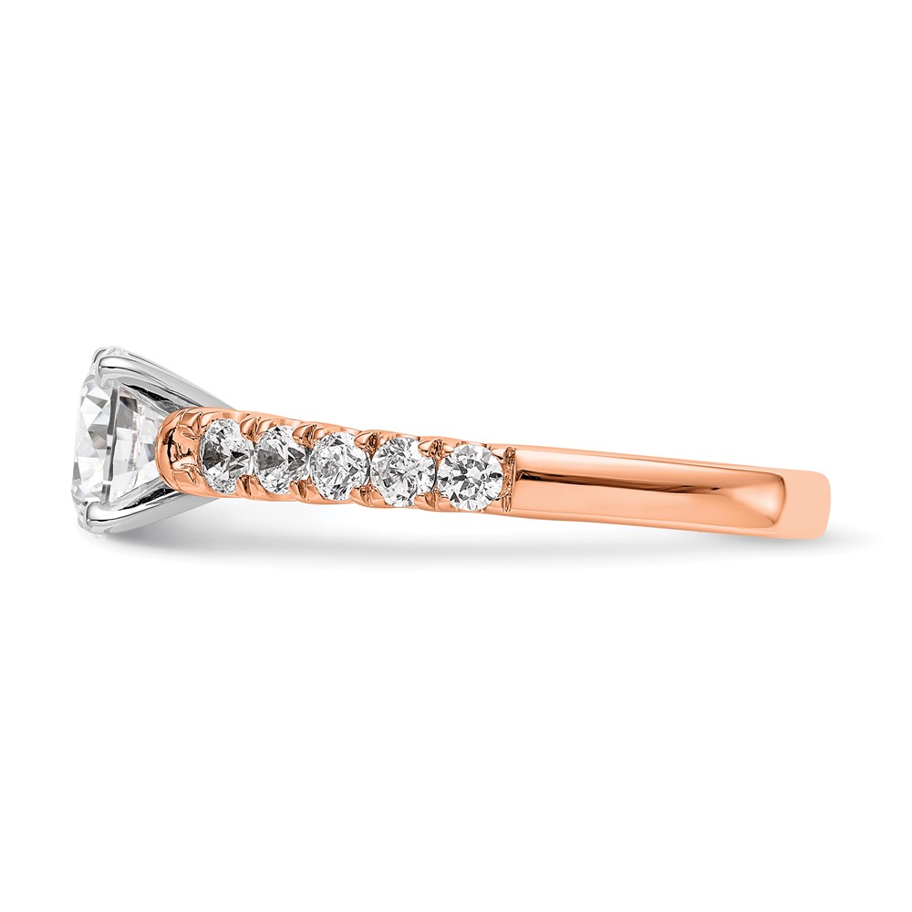 True Origin 14K Rose Gold 1/2 carat Lab Grown Diamond VS  D E F  Semi Mount Peg Set Ring (RM2939E-051-RLD)