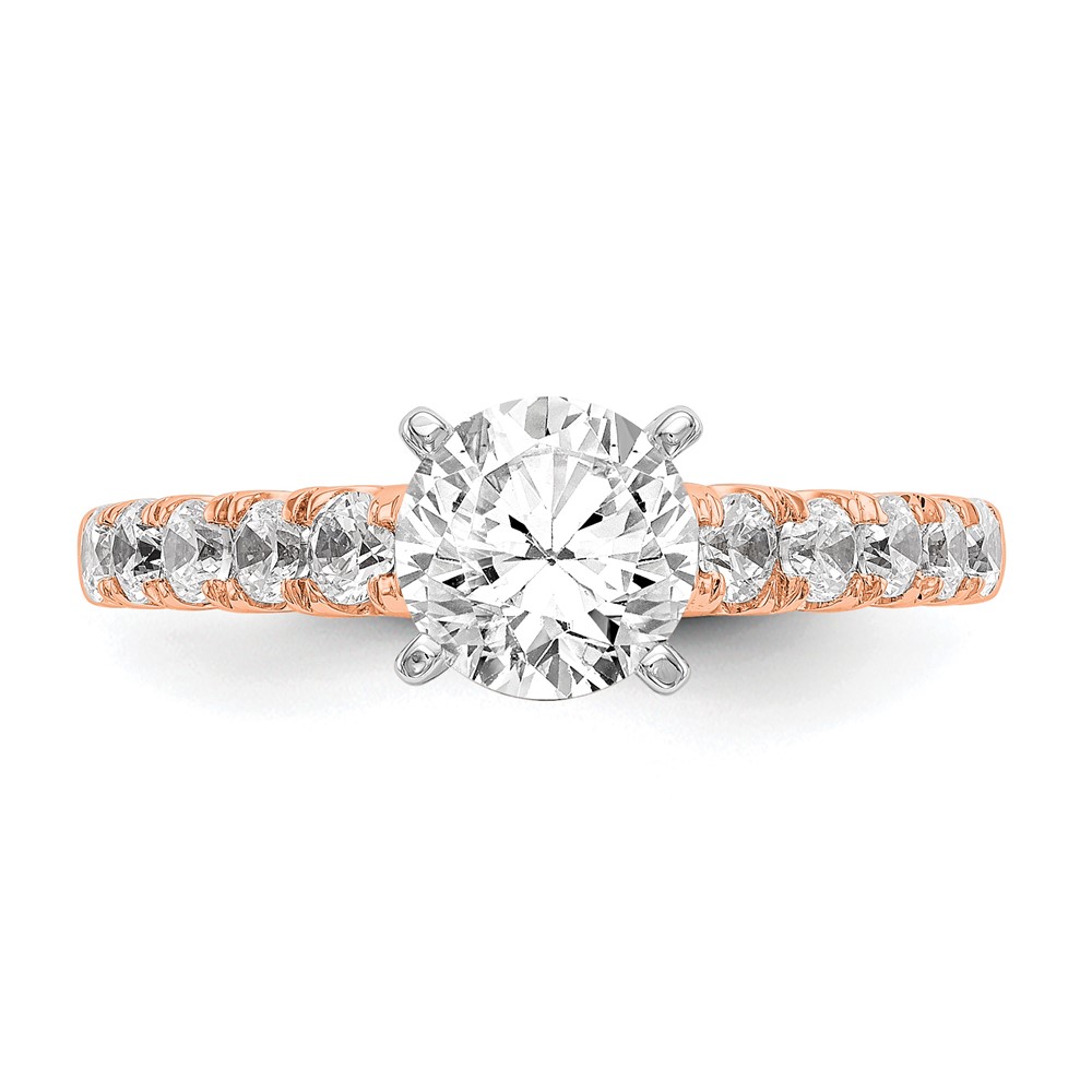 True Origin 14K Rose Gold 1/2 carat Lab Grown Diamond VS  D E F  Semi Mount Peg Set Ring (RM2939E-051-RLD)