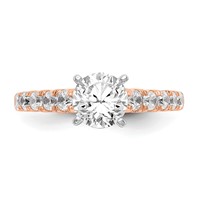 True Origin 14K Rose Gold 0.50 Carat Lab Grown Diamond VS+ F+ Semi-Mount Peg Set Engagement Ring view 4