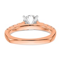 True Origin 14K Rose Gold 0.50 Carat Lab Grown Diamond VS+ F+ Semi-Mount Peg Set Engagement Ring view 5