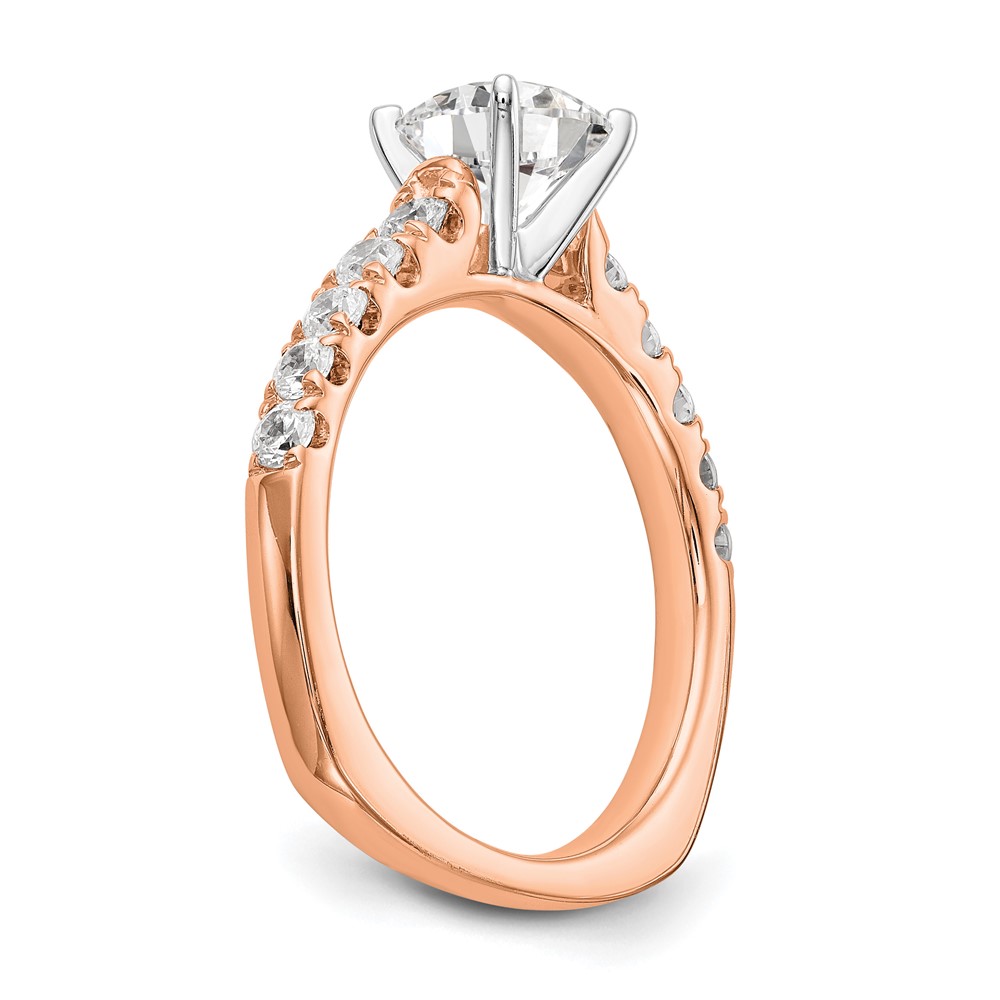 True Origin 14K Rose Gold 1/2 carat Lab Grown Diamond VS  D E F  Semi Mount Peg Set Ring (RM2939E-051-RLD)