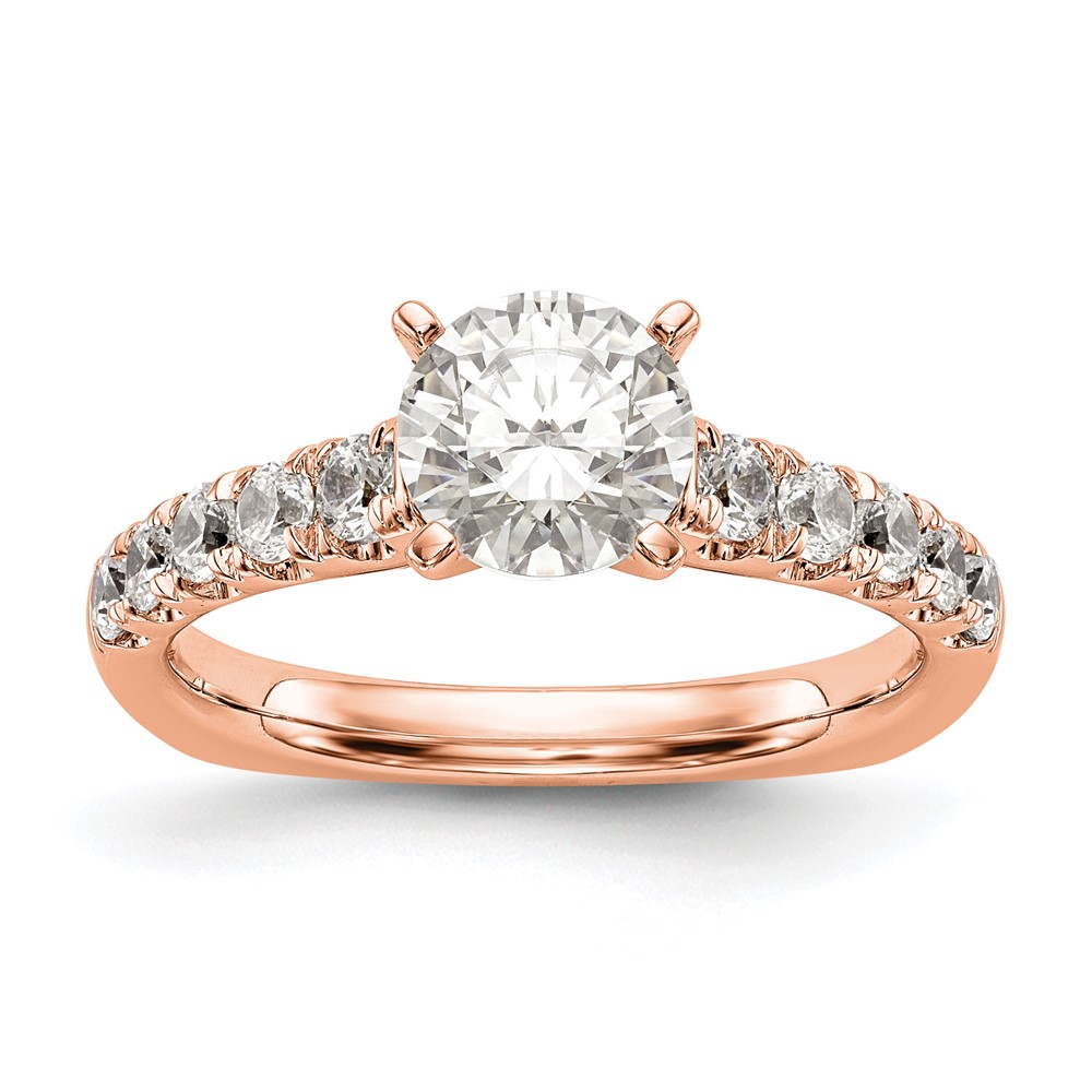 True Origin 14K Rose Gold 0.50 Carat Lab Grown Diamond VS+ F+ Semi-Mount Peg Set Engagement Ring