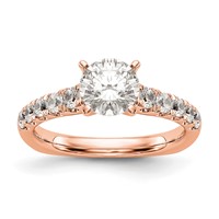 True Origin 14K Rose Gold 0.50 Carat Lab Grown Diamond VS+ F+ Semi-Mount Peg Set Engagement Ring view 1